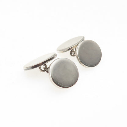 TIFFANY & CO. 925 Sterling Silver Vintage Oval Chain Cufflinks
