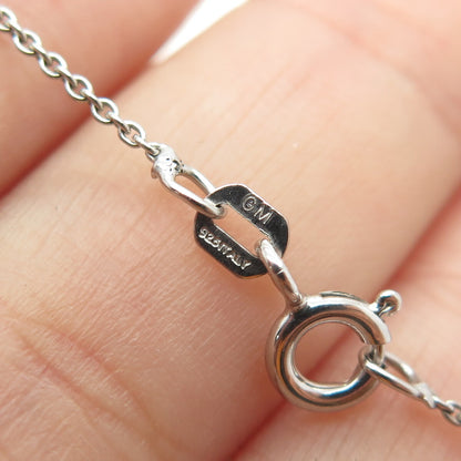 925 Sterling Silver Italy Round-Cut C Z Sparkle Cross Cable Chain Necklace 16"