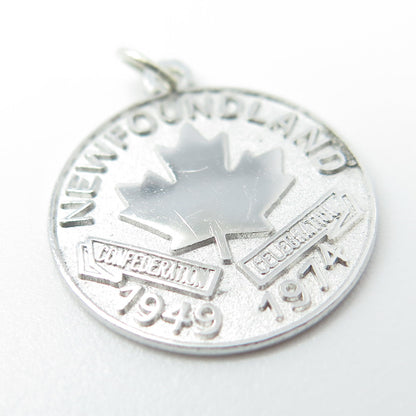 Vintage Sterling Silver Newfoundland Confederation Celebration 1949-1974 Pendant