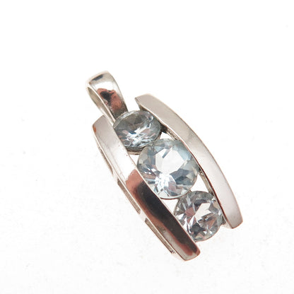 Ross Simons 925 Sterling Silver Vintage Real Blue Topaz Charm Pendant