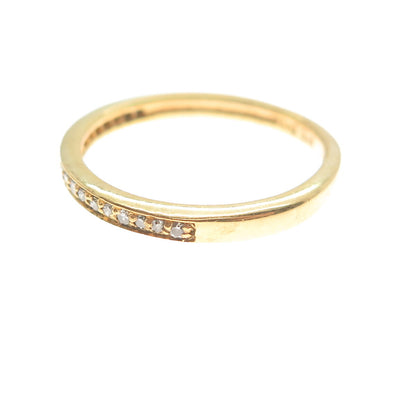 925 Sterling Silver Gold Plated Real Round-Cut Diamond Eternity Ring Size 6.75