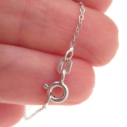 Chuck Clemency 925 Sterling Silver Real Tanzanite White Topaz Chain Necklace 20"