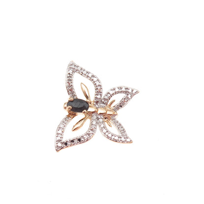 Ross Simons 925 Sterling Gold Plated Real Sapphire Butterfly Mini Slide Pendant