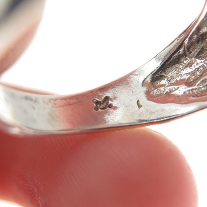 925 Sterling Silver Vintage Modernist Bypass Ring Size 7.75