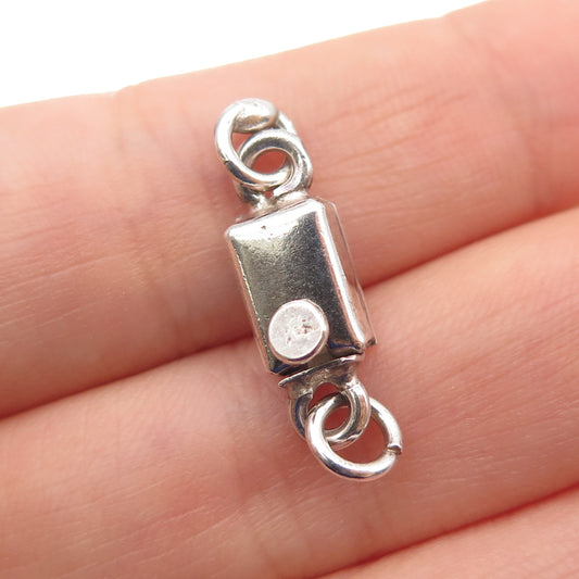 925 Sterling Silver Vintage Bracelet / Necklace Box Lock Clasp