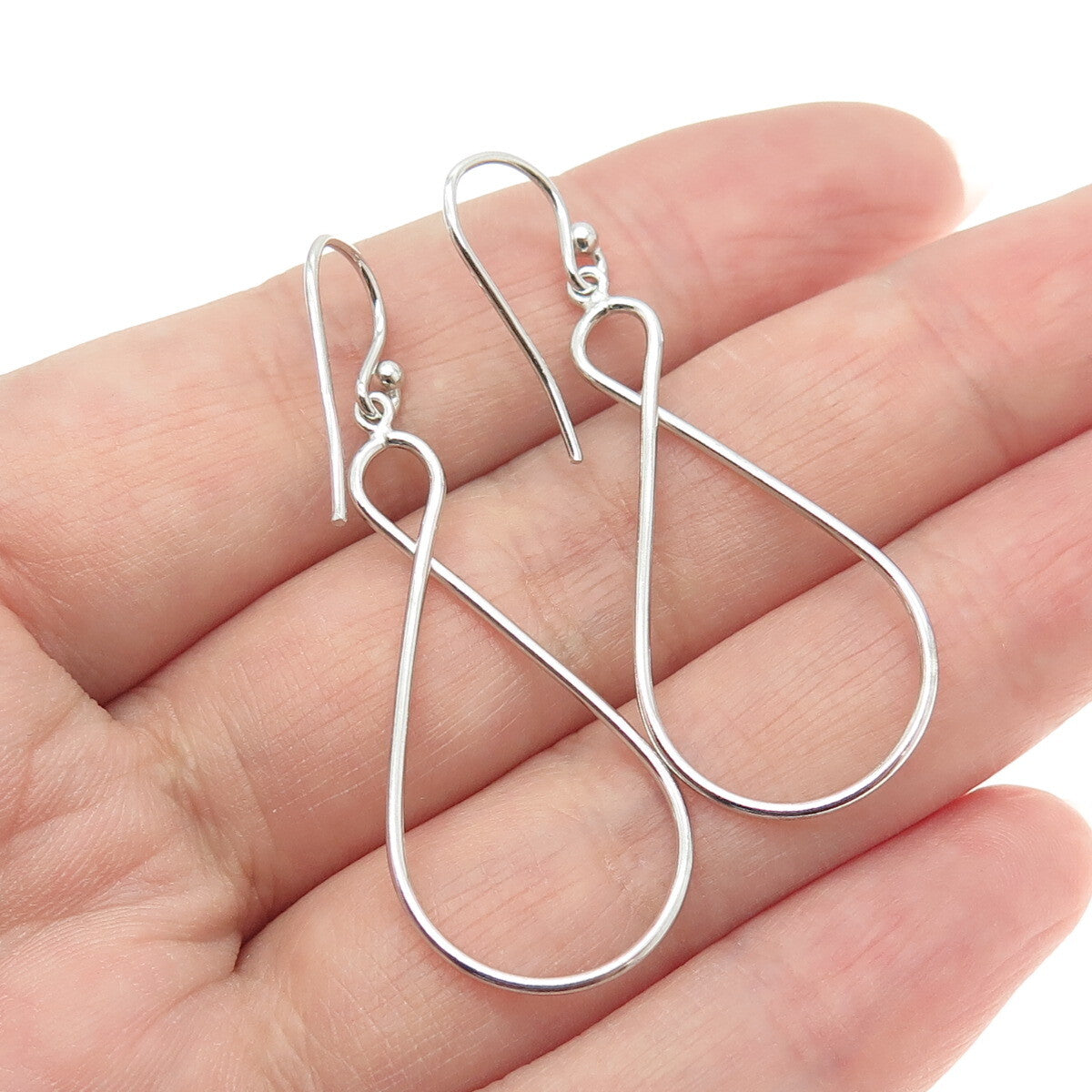 925 Sterling Silver Infinity Modernist Dangle Earrings