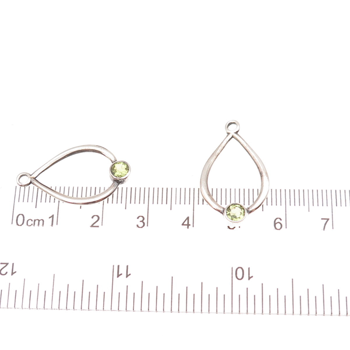 Pandora 925 Sterling Silver Real Peridot Compose Teardrop Jacket Earrings