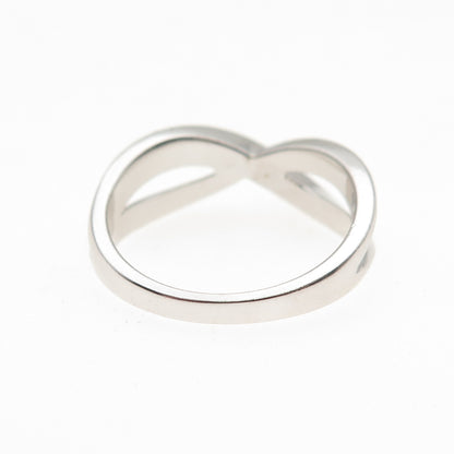 925 Sterling Silver Round-Cut C Z Crisscross Ring Size 7.25