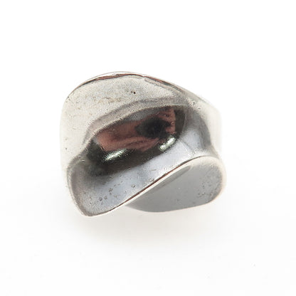 925 Sterling Silver Vintage AVM Mexico Modernist Oxidized Ring Size 6.5