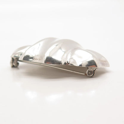 925 Sterling Silver Vintage Mexico Ribbed Bow Pin Brooch