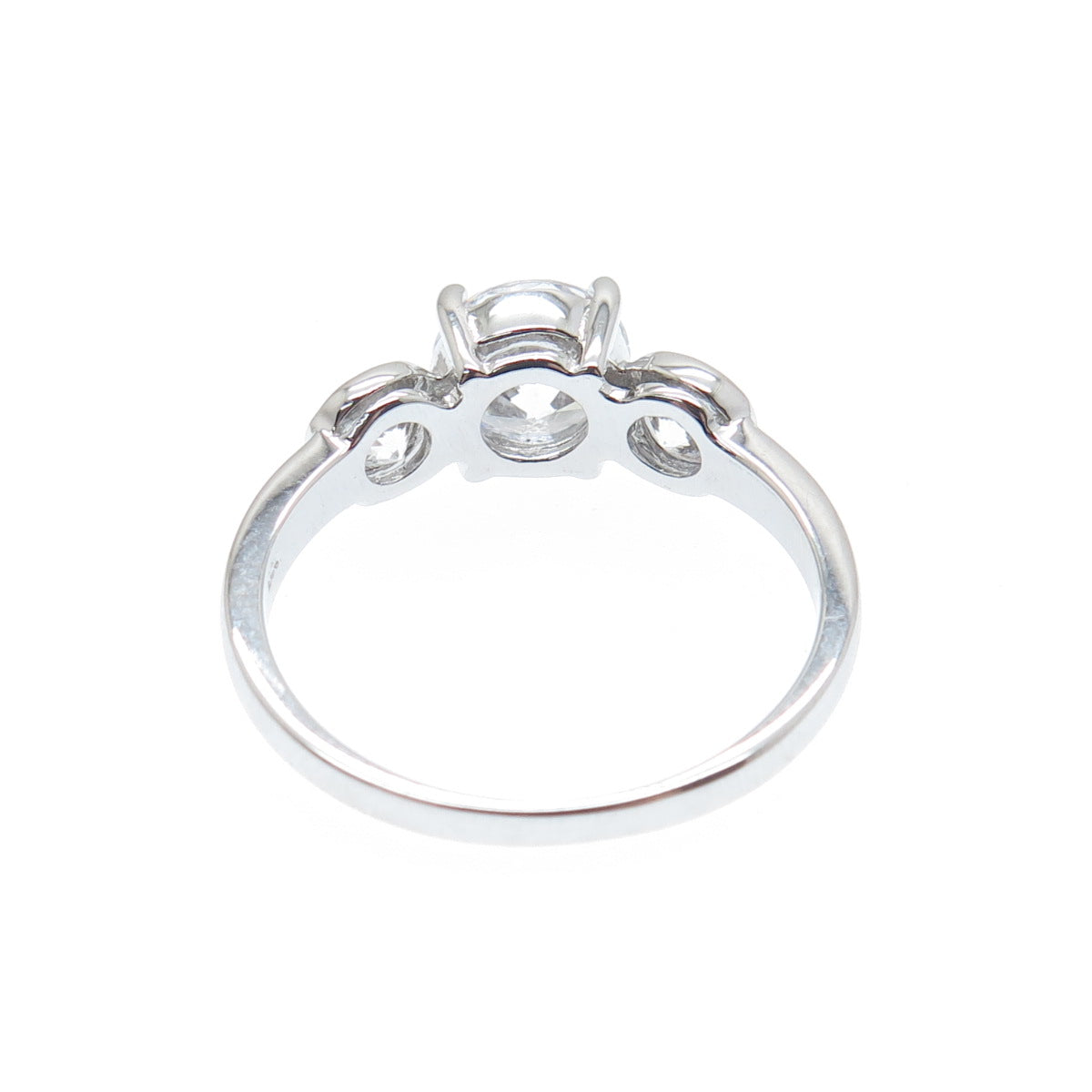 925 Sterling Silver Round-Cut C Z Engagement Ring Size 8