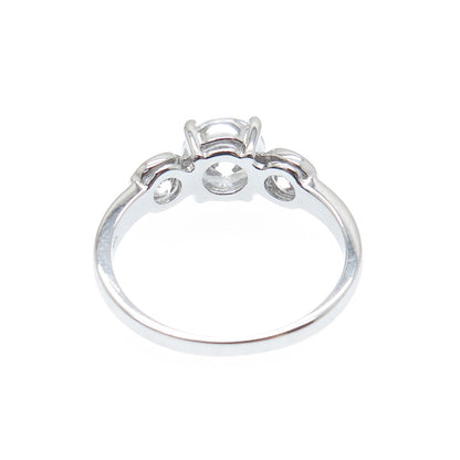 925 Sterling Silver Round-Cut C Z Engagement Ring Size 8