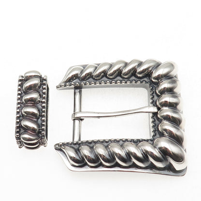 Kirk Smith Navajo Old Pawn 925 Sterling Silver Vintage Tribal Belt Loop & Buckle