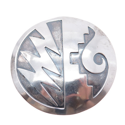 Old Pawn 925 Sterling Silver Vintage Southwestern Tribal Pin Brooch / Pendant