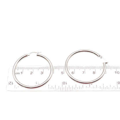 925 Sterling Silver Tube Hoop Earrings