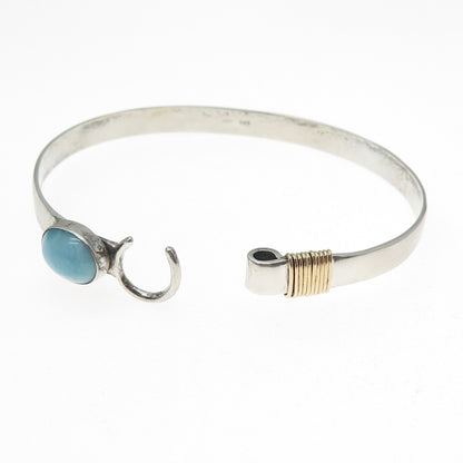 ANGEL STUDIOS Sterling Silver Vintage Larimar Sound of Freedom Bracelet 6.75"