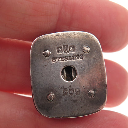 Gorham 925 Sterling Silver Antique Art Deco Floral Oxidized Clip Button #209