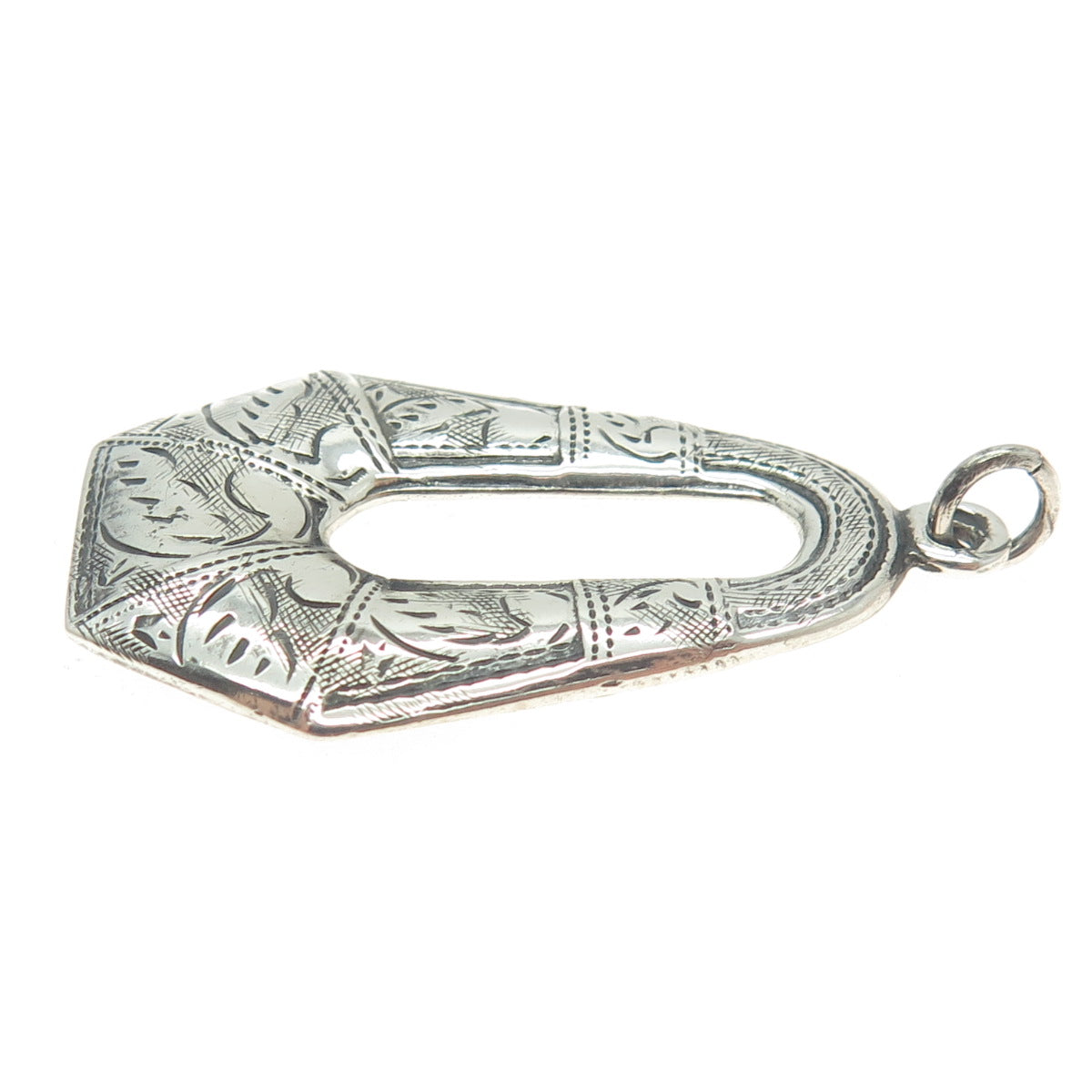 925 Sterling Silver Vintage Victorian Style Engraved Pendant