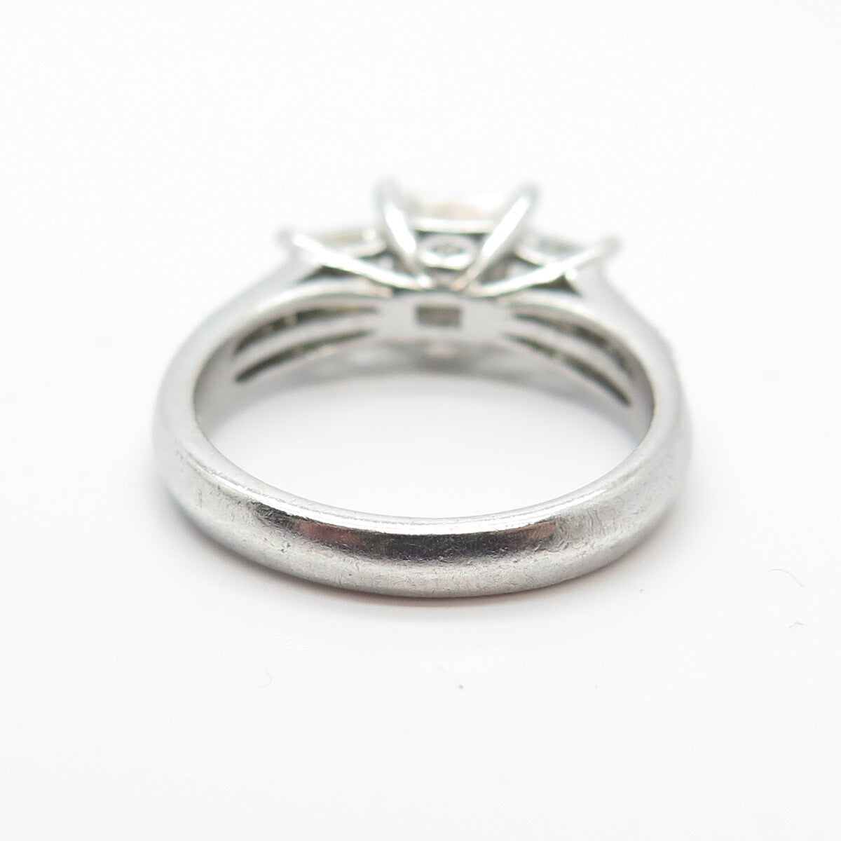 925 Sterling Silver Princess-Cut C Z Ring Size 7