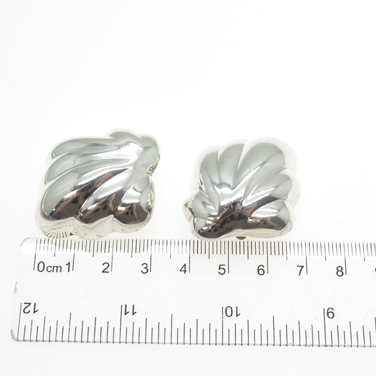 ORQUIDIA 950 Silver Vintage Mexico Modernist Clip On Earrings