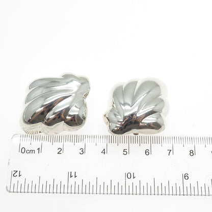 ORQUIDIA 950 Silver Vintage Mexico Modernist Clip On Earrings