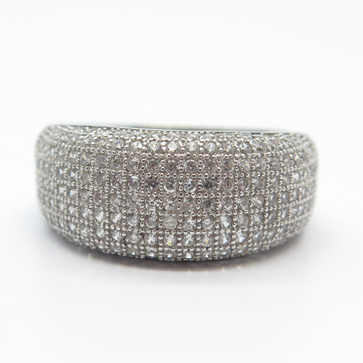 925 Sterling Silver Pave C Z Ring Size 9.25