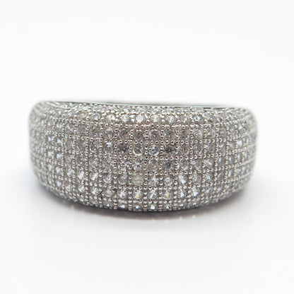 925 Sterling Silver Pave C Z Ring Size 9.25