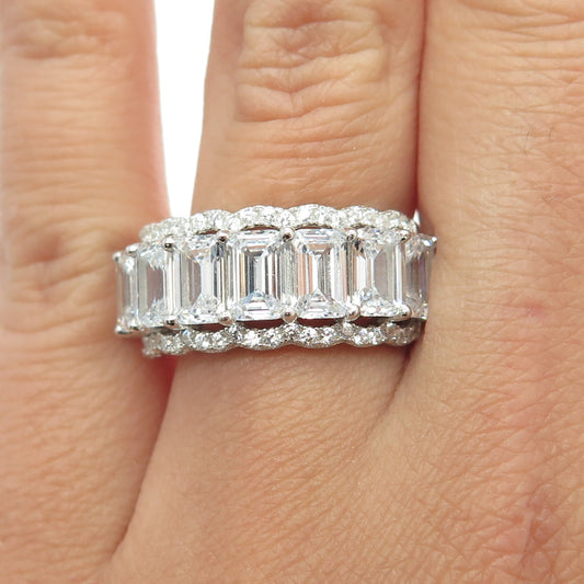 925 Sterling Silver Multi-C Z Ring Size 7