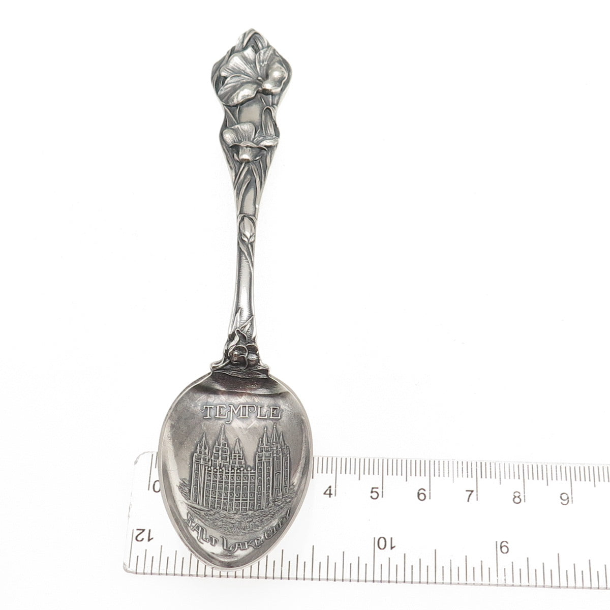 Watson 925 Sterling Silver Antique Art Deco Salt Lake City Temple Coffee Spoon