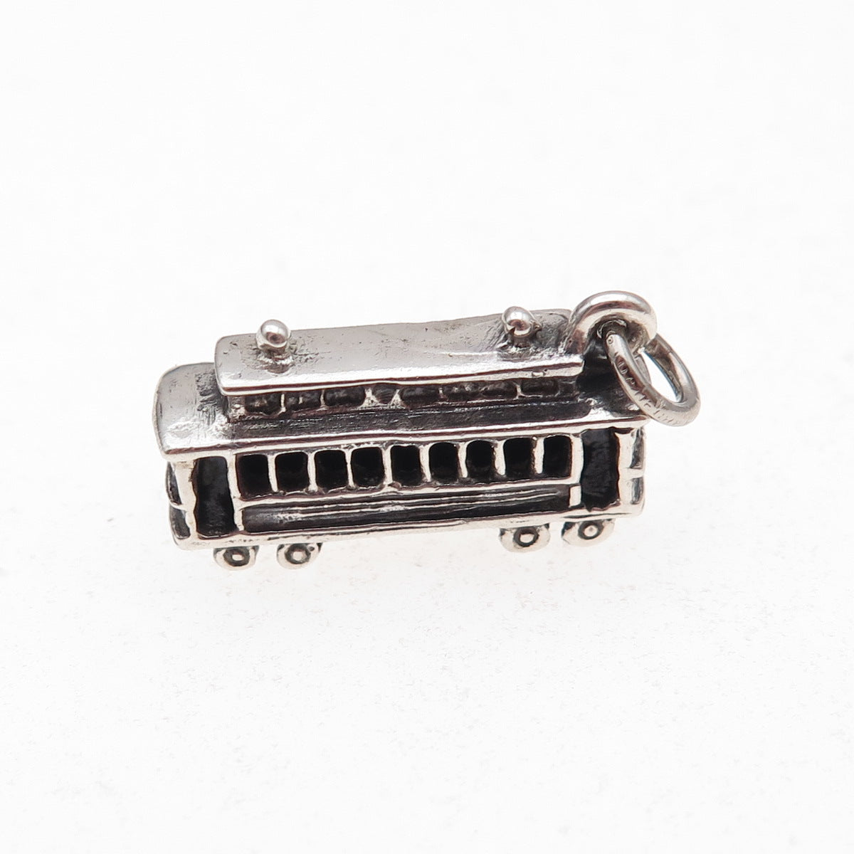 Danecraft 925 Sterling Silver Vintage New Orleans Streetcar 3D Charm Pendant
