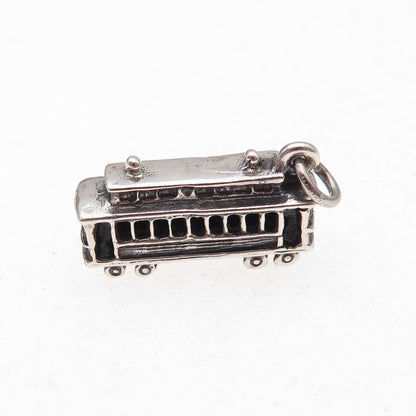 Danecraft 925 Sterling Silver Vintage New Orleans Streetcar 3D Charm Pendant