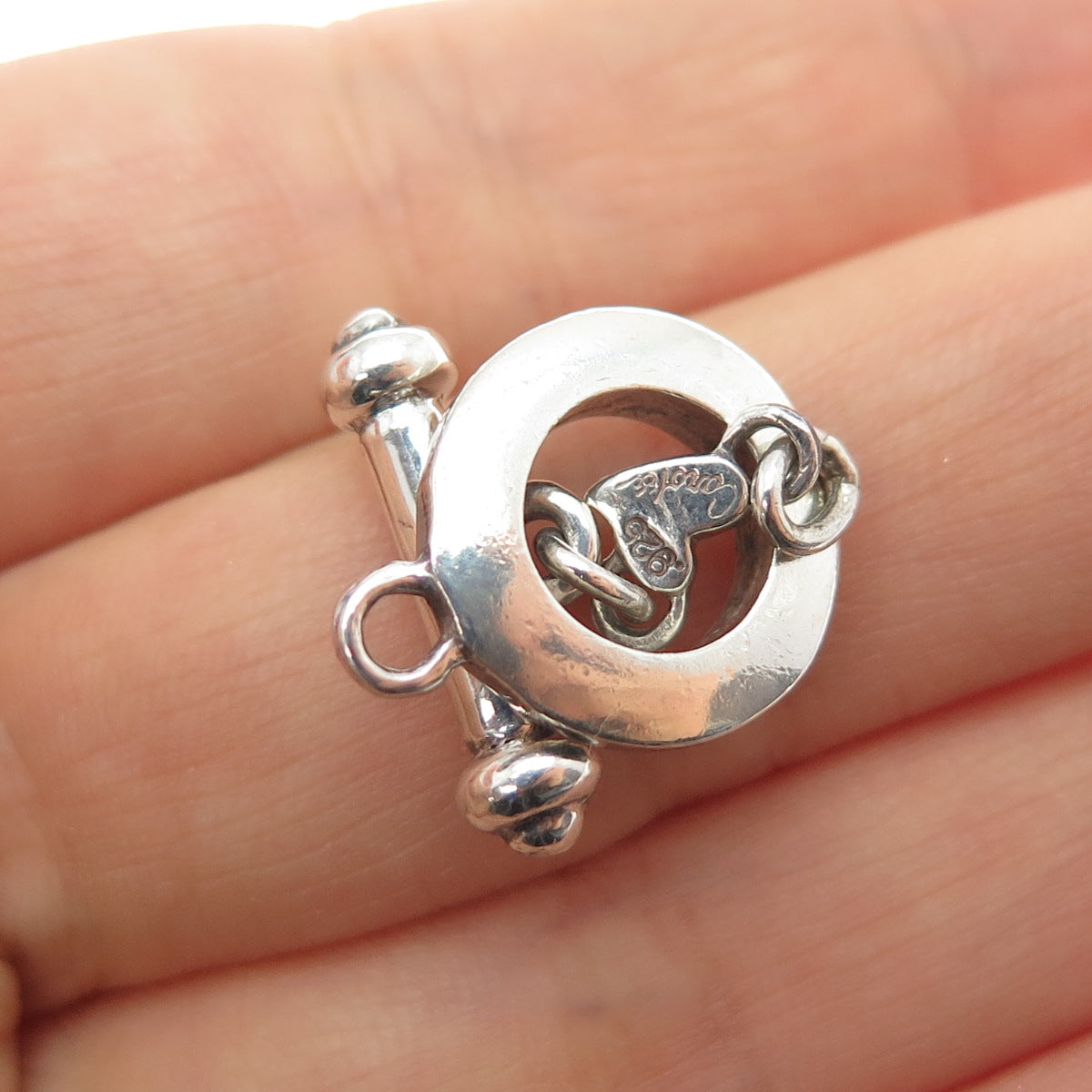 CAROLEE 925 Sterling Silver Vintage Bracelet / Necklace Toggle Lock