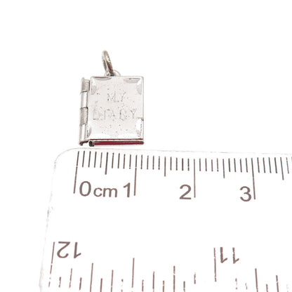 DANECRAFT 925 Sterling Silver Vintage My Dairy Locket Mini Charm Pendant