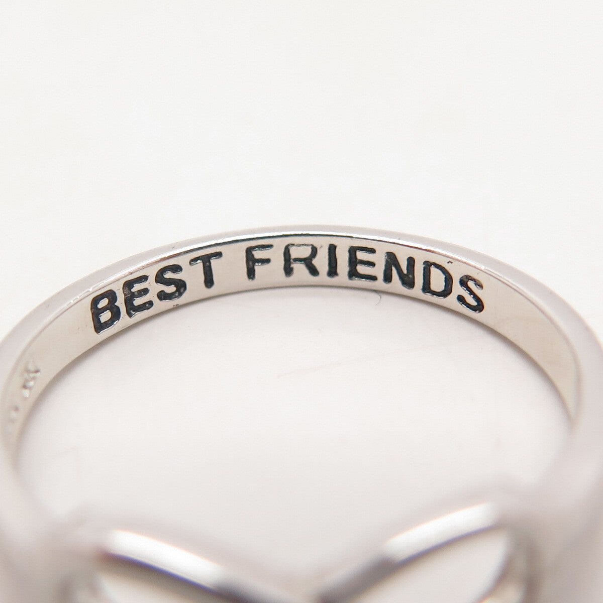 925 Sterling Silver Vintage BJG "Best Friends" Infinity Ring Size 6.25