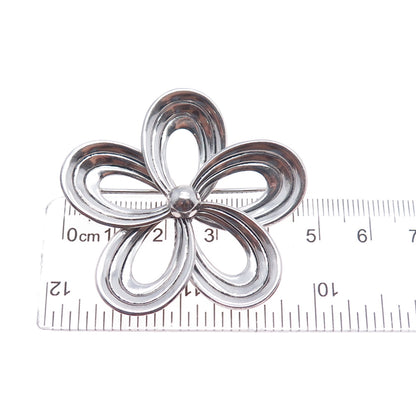 W. E. Richards 925 Sterling Silver Antique Art Deco Flower Pin Brooch
