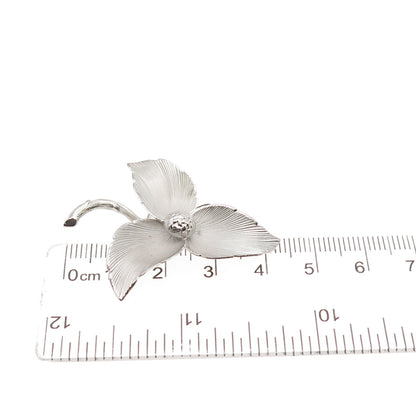 Binder Brothers 925 Sterling Silver Vintage Modernist Flower Pin Brooch