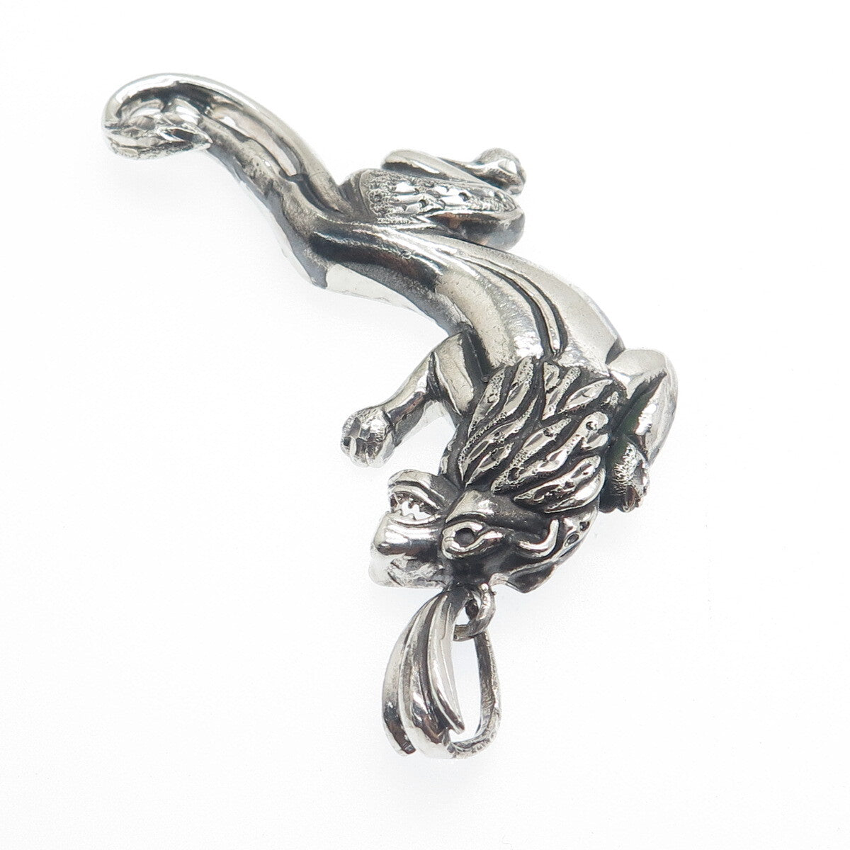 FRENCH & FRANKLIN 925 Sterling Silver Vintage Lion Oxidized Pendant