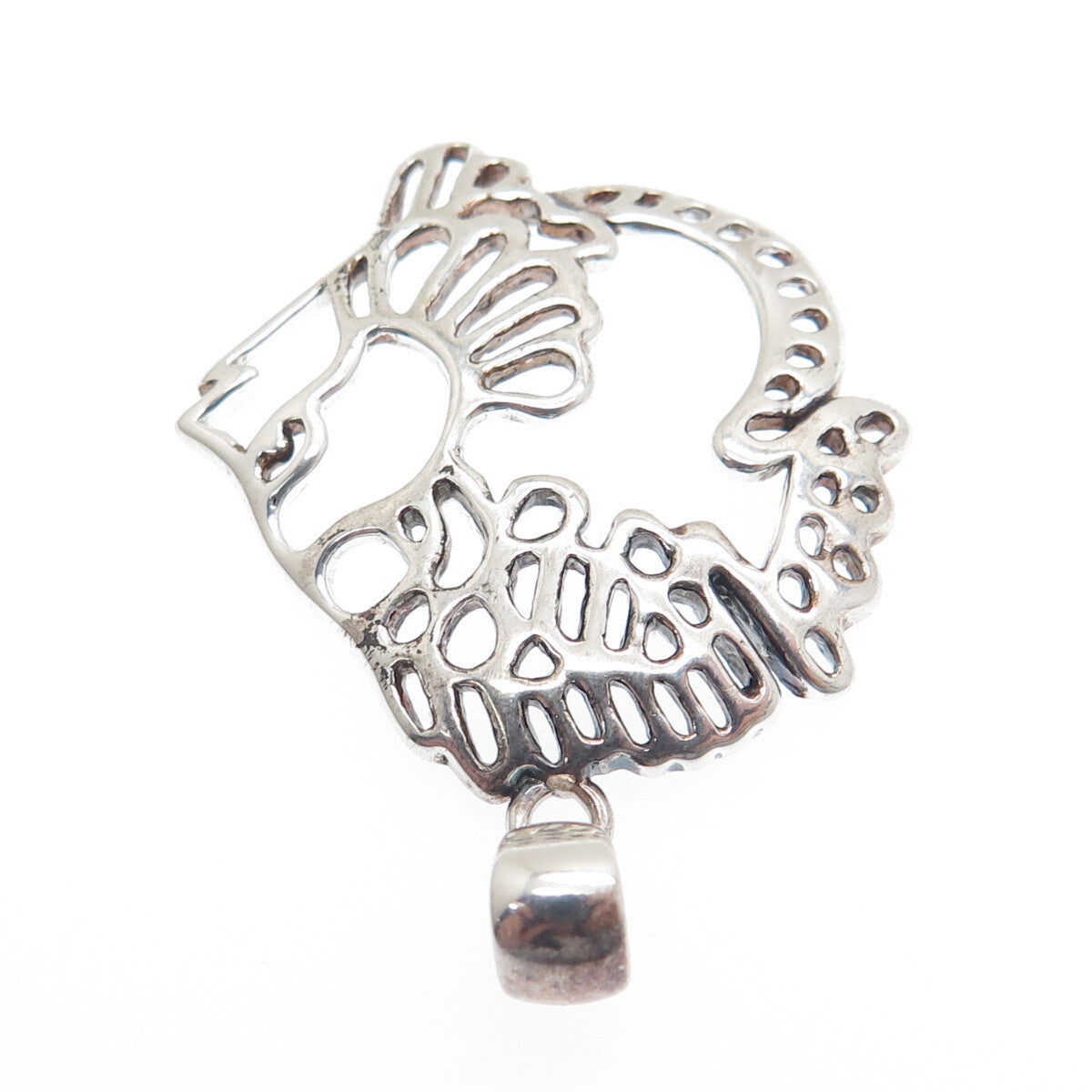 925 Sterling Silver Vintage Fish Charm Pendant