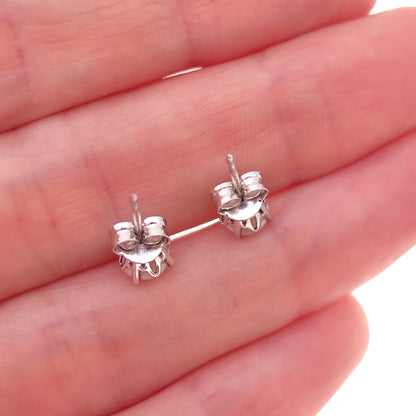 925 Sterling Silver Real Round-Cut Opal Stud Earrings