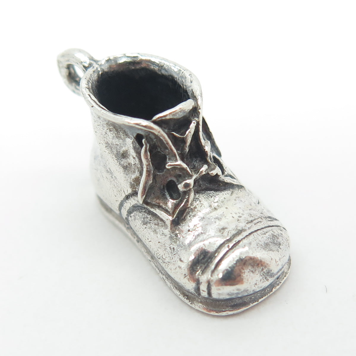 925 Sterling Silver Vintage Boot Shoe 3D Charm Pendant