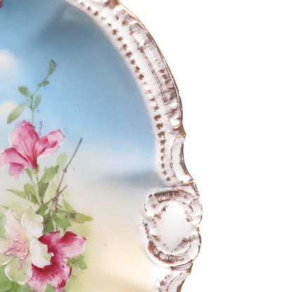 PORZELLANFABRIK MOSCHENDORF Antique Germany Flora Porcelain Cabinet Plate
