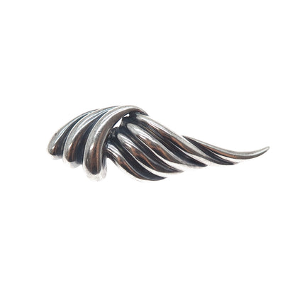 925 Sterling Silver Vintage Modernist Oxidized Pin Brooch