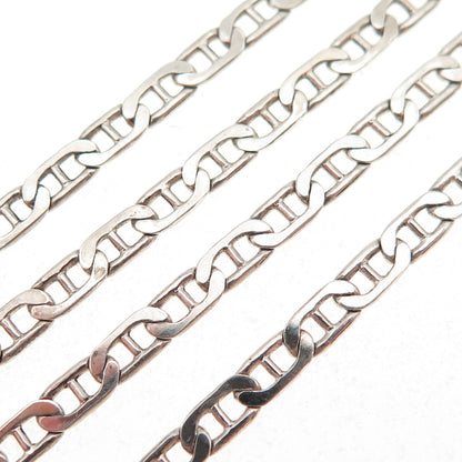 925 Sterling Silver Vintage Italy Anchor Mariner Chain Necklace 18"