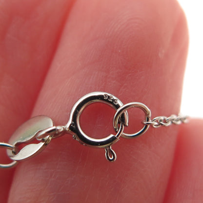 925 Sterling Silver Real Oval-Cut Blue Topaz Cable Chain Necklace 18"