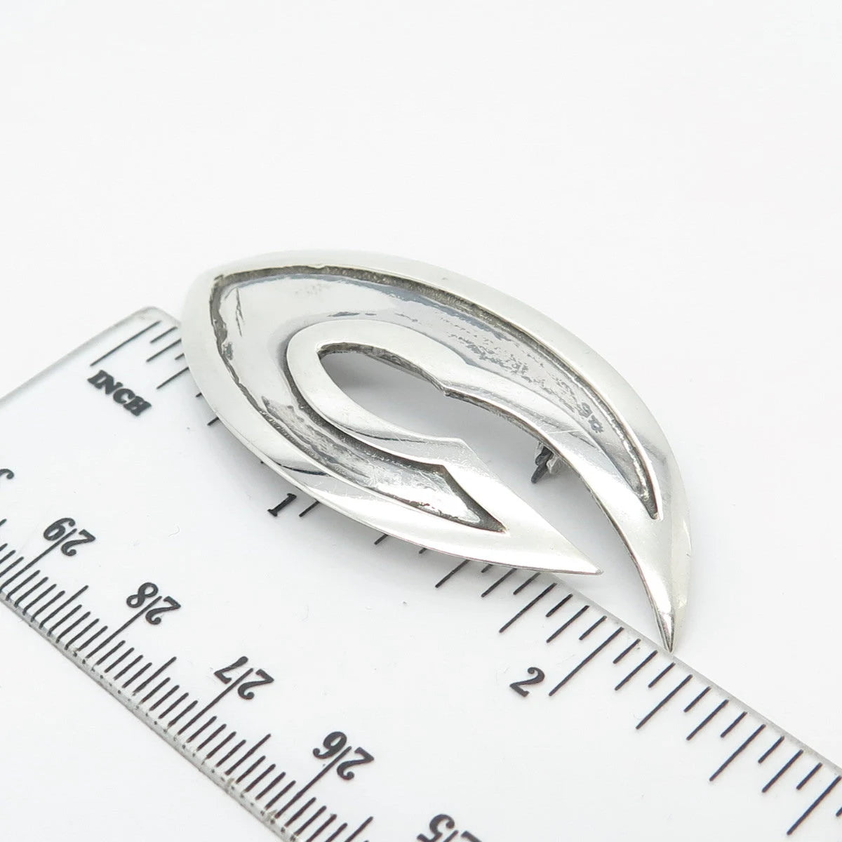 925 Sterling Silver Vintage Modernist Pin Brooch