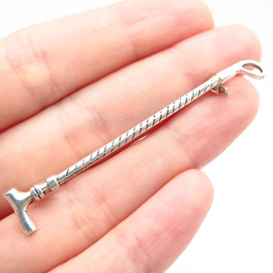 835 Silver Vintage Golf Club Pin Brooch