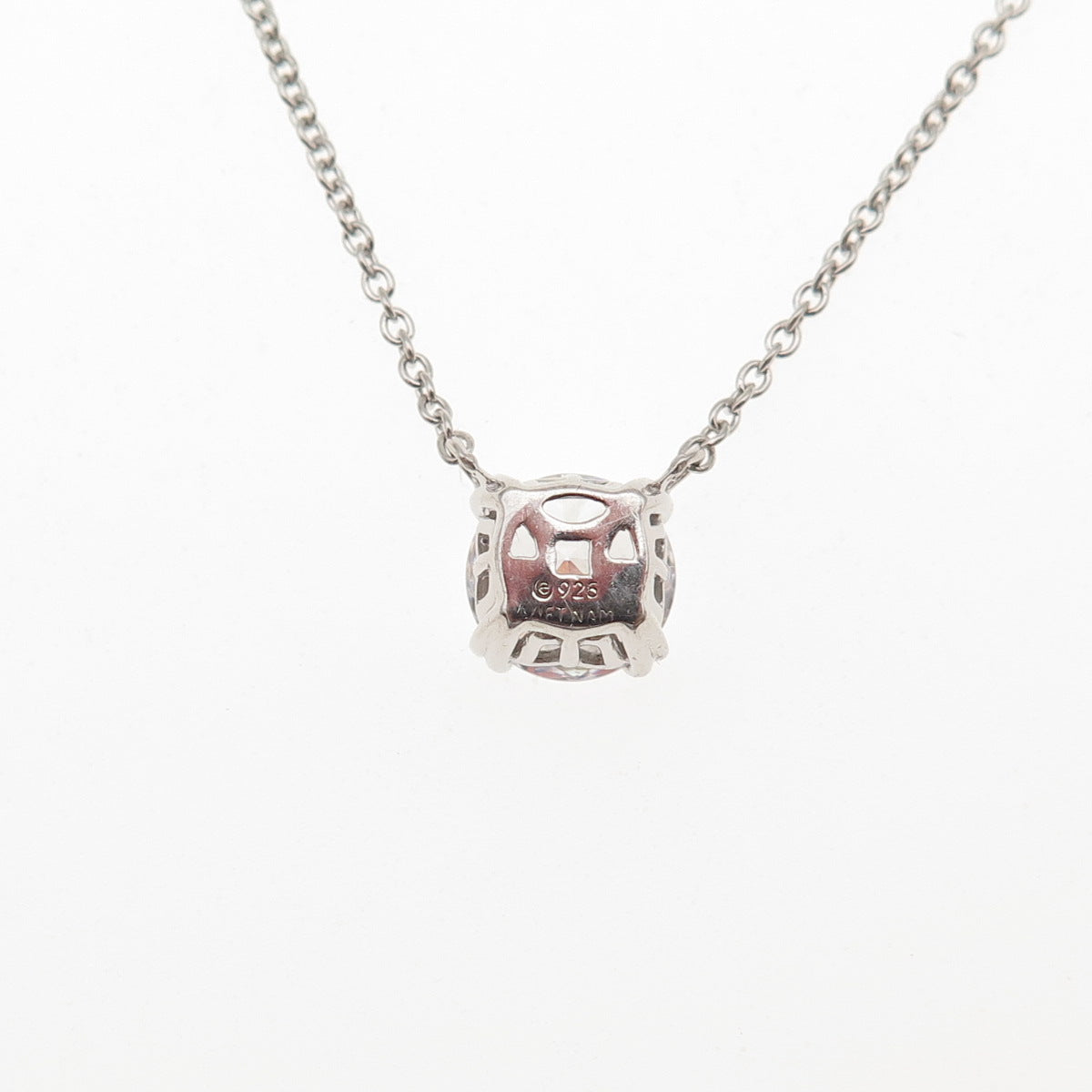 925 Sterling Silver Round-Cut C Z Cable Chain Necklace 16-18"