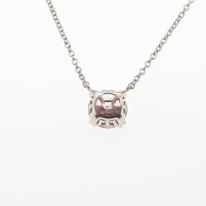 925 Sterling Silver Round-Cut C Z Cable Chain Necklace 16-18"