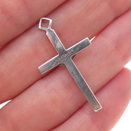 Tru-Kay 925 Sterling Silver Vintage Crucifix Cross Charm Pendant