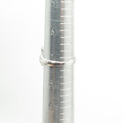 925 Sterling Silver Radiant-Cut C Z Engagement Ring Size 7.25